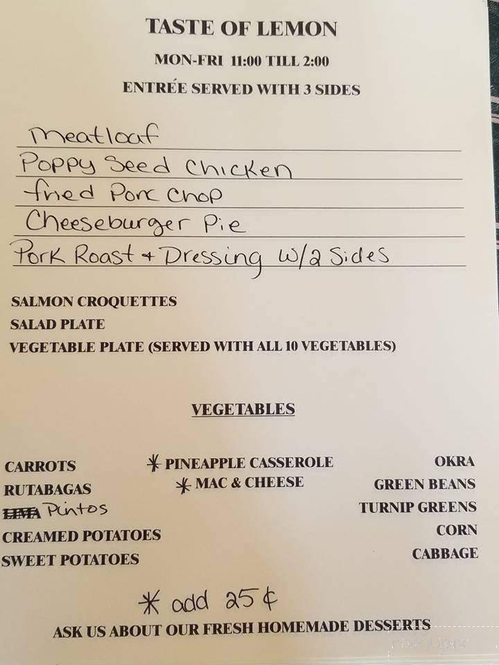 Taste of Lemon - Lagrange, GA menu_pic