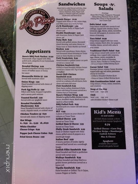 Jo's Place - Virden, IL menu_pic