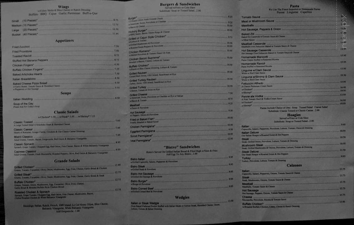 Armstrong's Express - Bridgeville, PA menu_pic