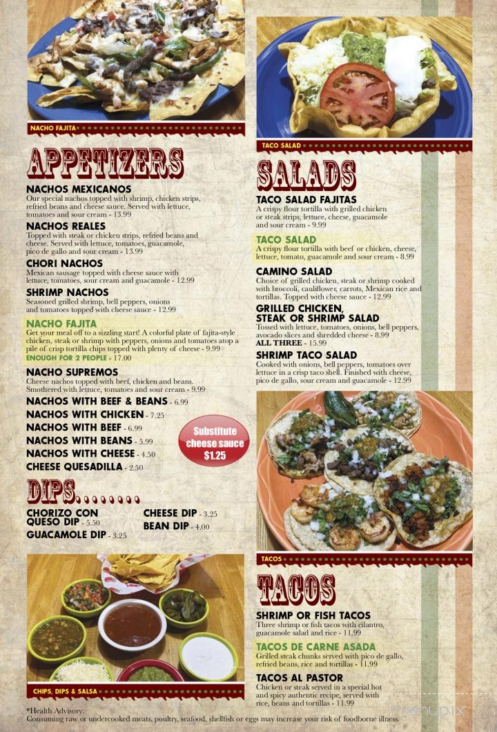 Mi Camino Real Mexican Restaurant - Plymouth, IN menu_pic