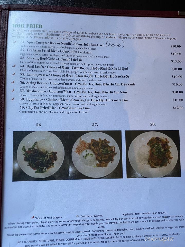 CreAsian Bistro - Pittsburg, CA menu_pic
