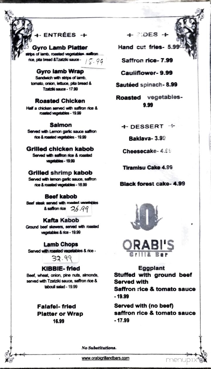 Orabis Mediterranean Grill and Bar - Cedar Hill, TX menu_pic