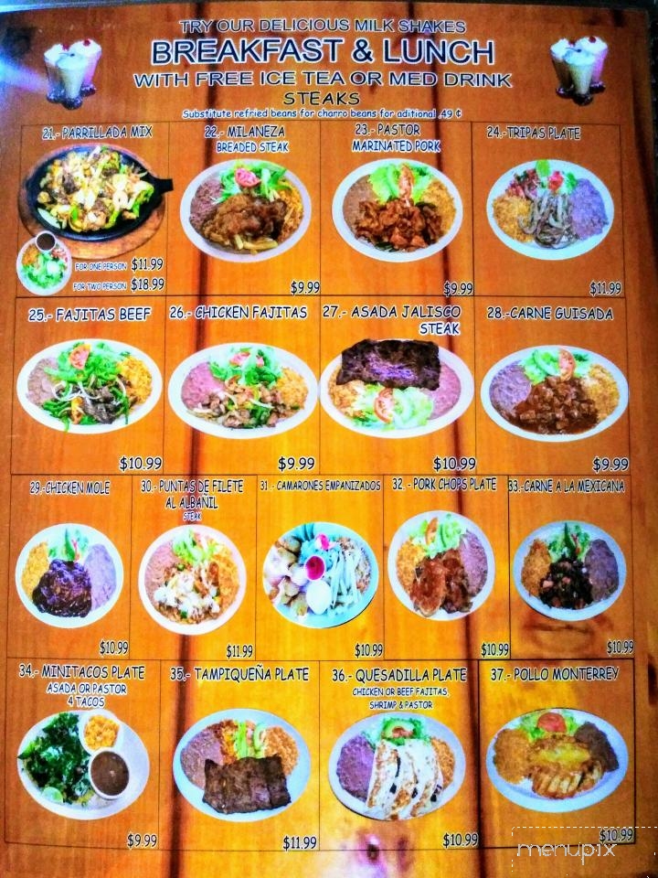 El Taco De Jalisco - San Antonio, TX menu_pic