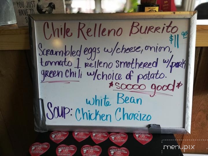 Mountain Lyon Cafe - Silverthorne, CO menu_pic