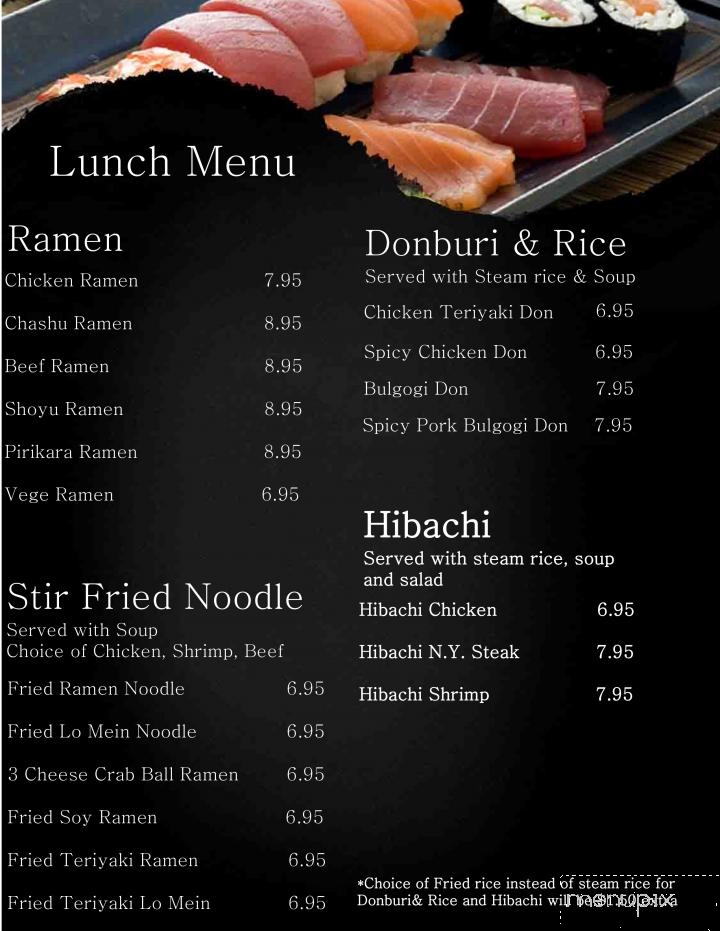 Tokyo House - Winder, GA menu_pic