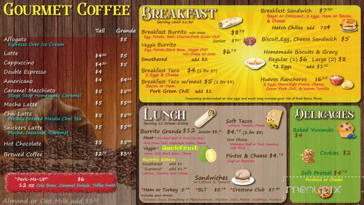 Stage Stop - Westcliffe, CO menu_pic