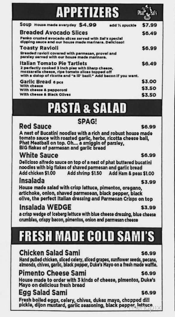 Phat Sals - Lake Ozark, MO menu_pic