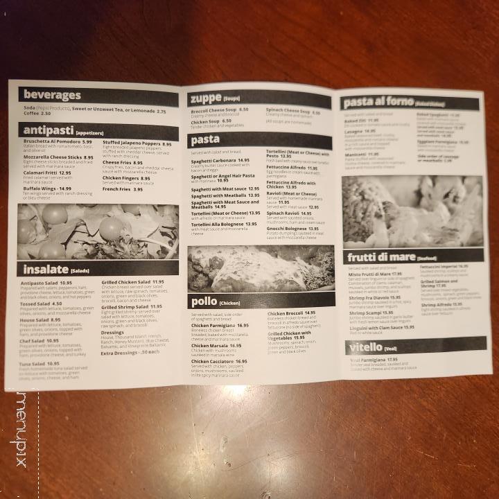 Little Italy & Italian Restaurant - King, NC menu_pic