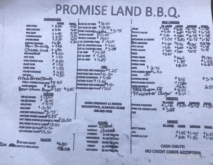 Promise Land Bar-B-Que - Woodstock, AL