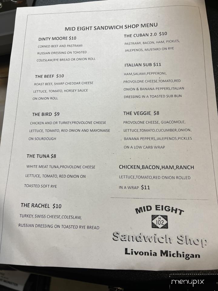 Mid Eight Sandwich Shop - Livonia, MI menu_pic