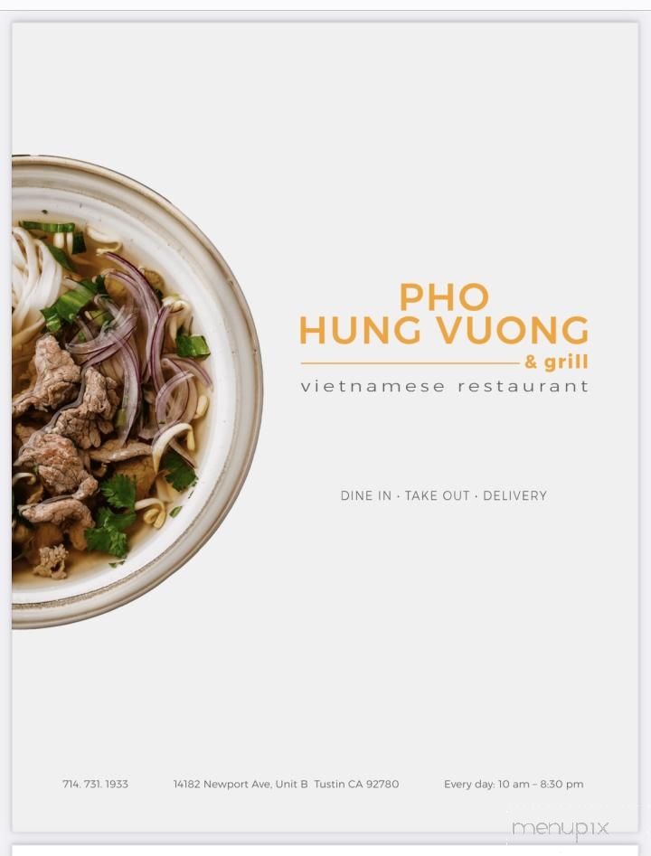 Pho Hung Vuong Restaurant - Tustin, CA menu_pic