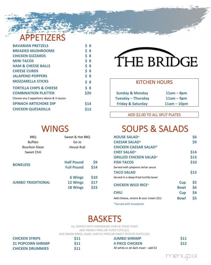 Bridge Tavern - Crosby, MN menu_pic