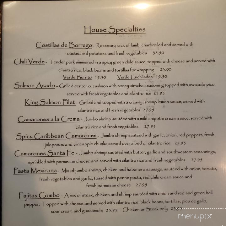 Cascada - Placerville, CA menu_pic