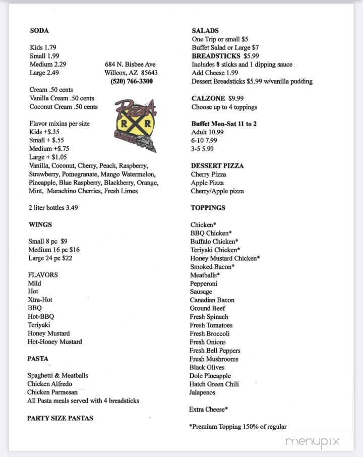 R & R Pizza Express - Willcox, AZ menu_pic