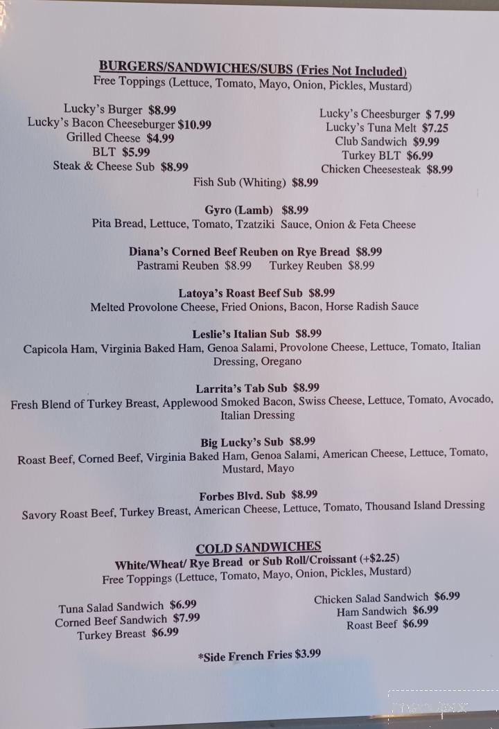 Lucky's Grille - Capitol Heights, MD menu_pic
