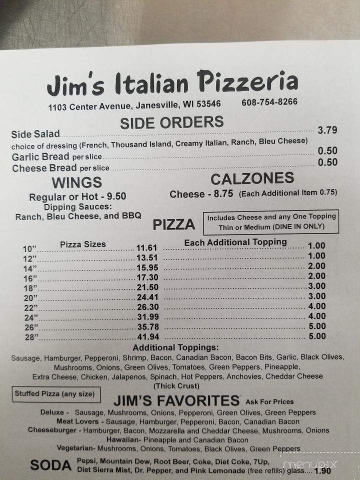 Jim's Pizzeria - Janesville, WI