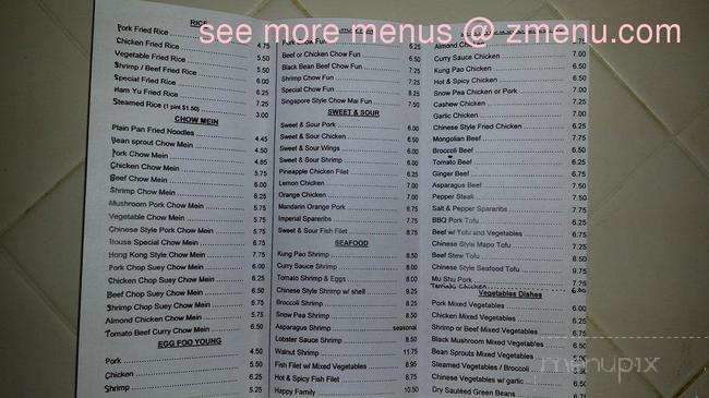 Hon's Chinese Food Restaurant - Fresno, CA menu_pic