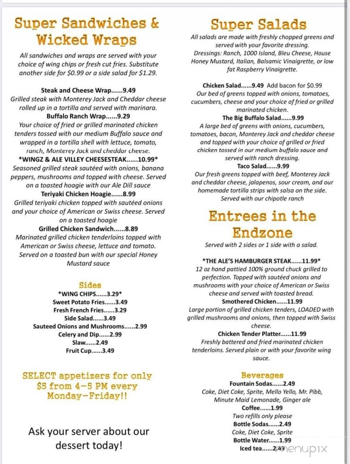 Wingz & Ale - Hartsville, SC menu_pic