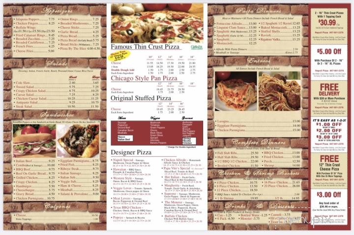 Napoli Pizza - Palatine, IL menu_pic