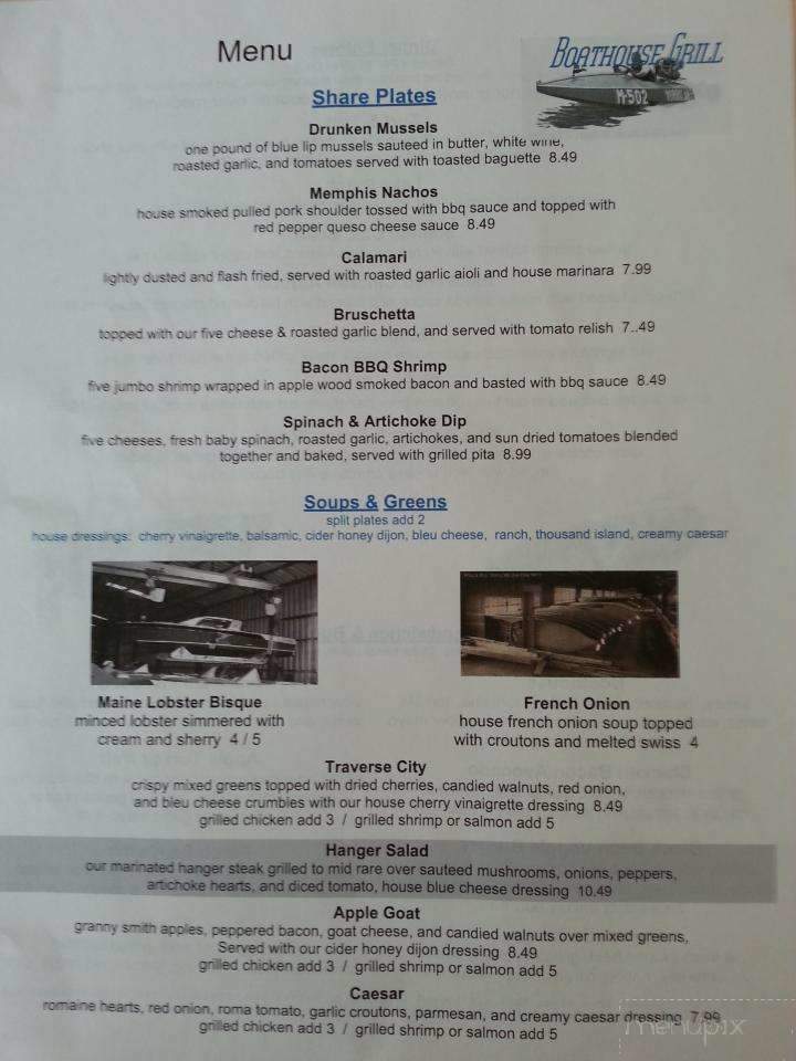 Boathouse Grill - Manistee, MI menu_pic