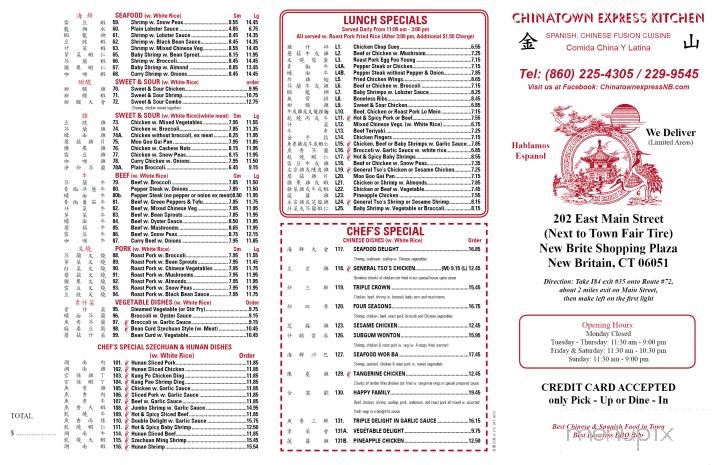 Chinatown Express - New Britain, CT menu_pic
