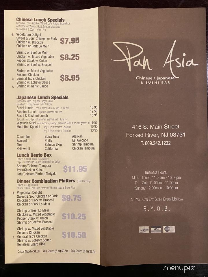 Menu of Pan Asia in Forked River, NJ 08731