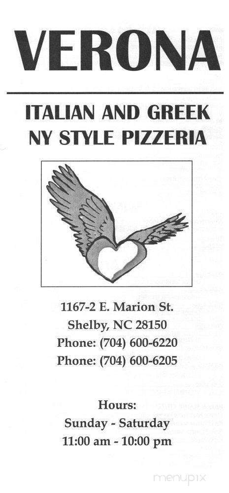 Bella Verona Italian & Greek Restaurant - Shelby, NC menu_pic