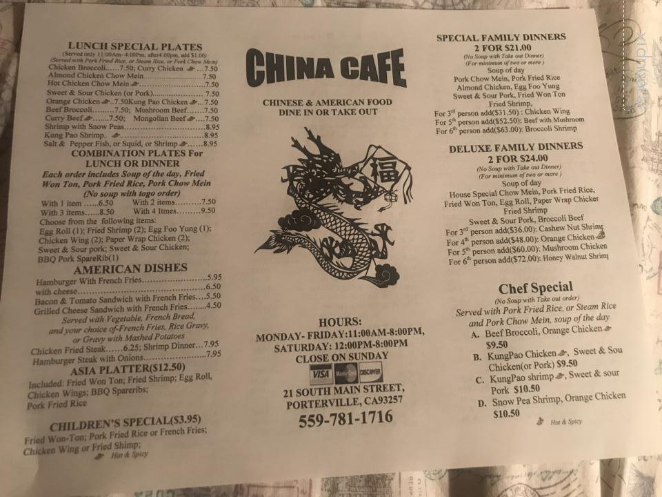 China Cafe - Porterville, CA menu_pic