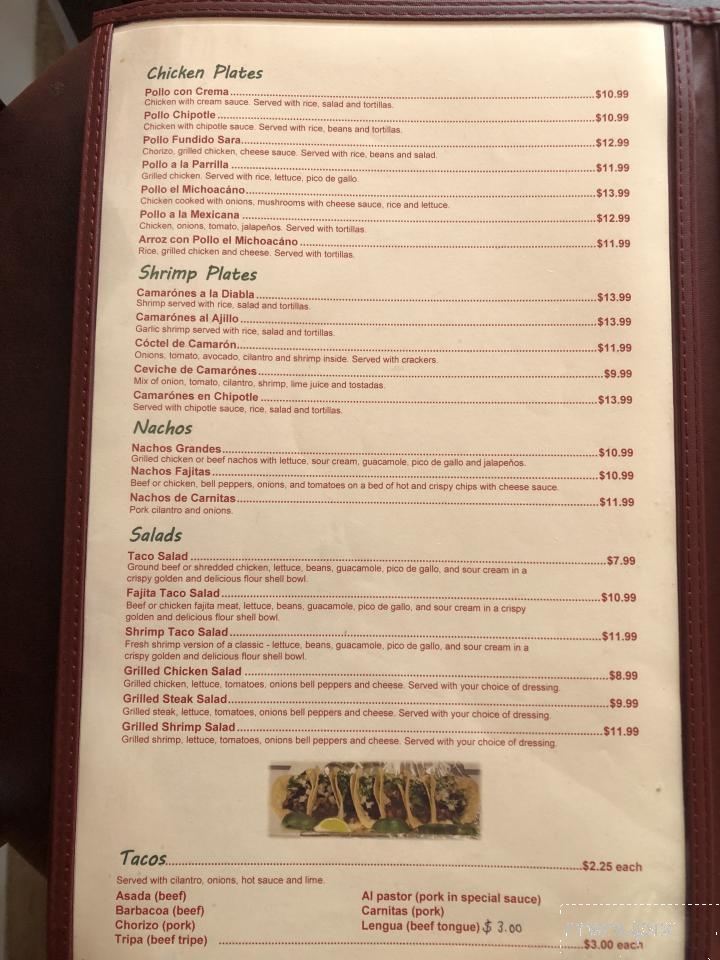 Los Michoacanos Garcia’s - Springfield, MO menu_pic