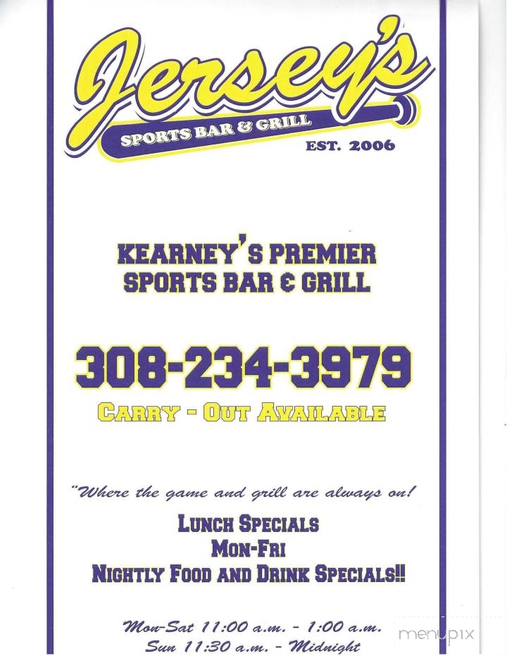 Jersey's Sports Bar & Grill - Kearney, NE menu_pic