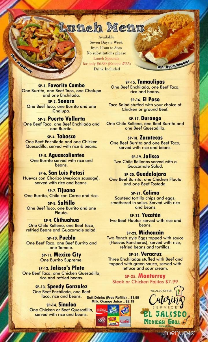 El Jalisco Mexican Grill - Eufaula, AL menu_pic
