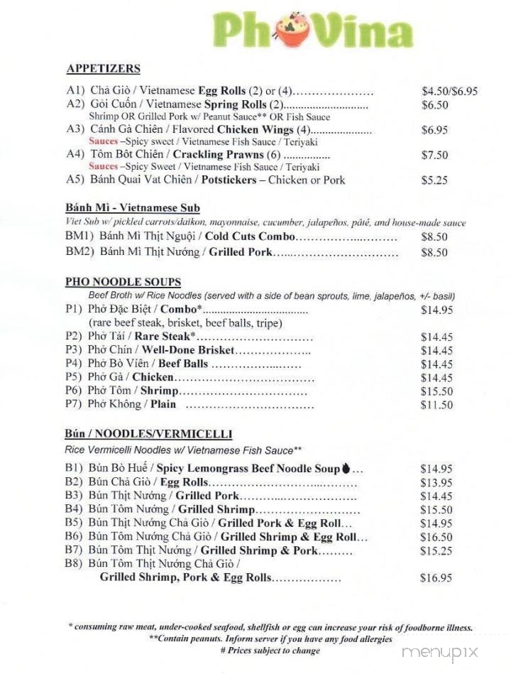 PhoVina - Lebanon, PA menu_pic
