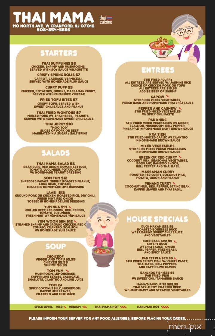 Thai Mama - Cranford, NJ menu_pic