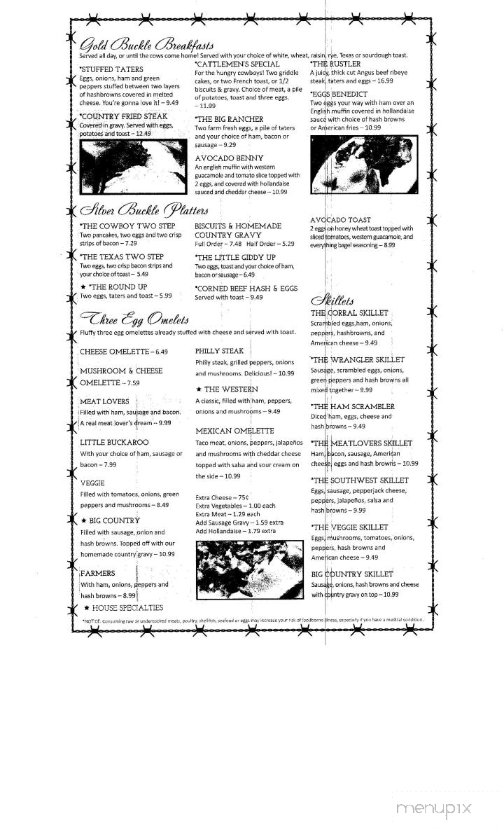 Peshtigo Corral - Peshtigo, WI menu_pic