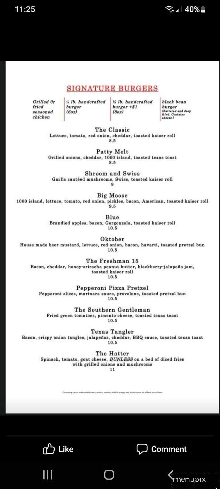 The Red Moose - St Marys, GA menu_pic