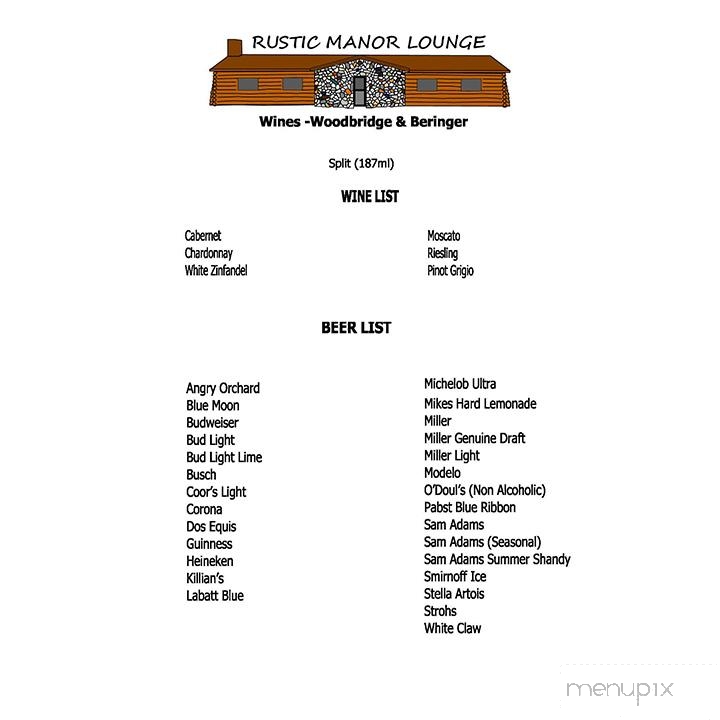 Rustic Manor - Taylor, MI menu_pic