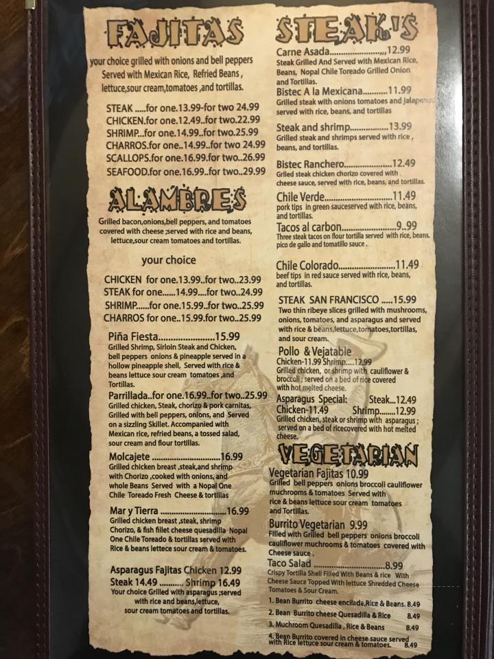 Los Charros - Petal, MS menu_pic
