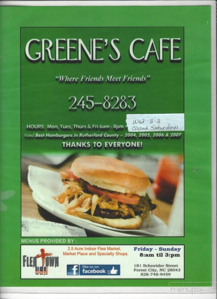 Greene's Cafe & Carry Out - Forest City, NC
