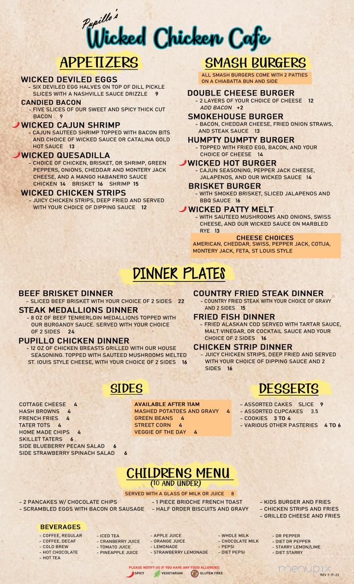 Pupillo's Wicked Chicken Cafe - High Ridge, MO menu_pic