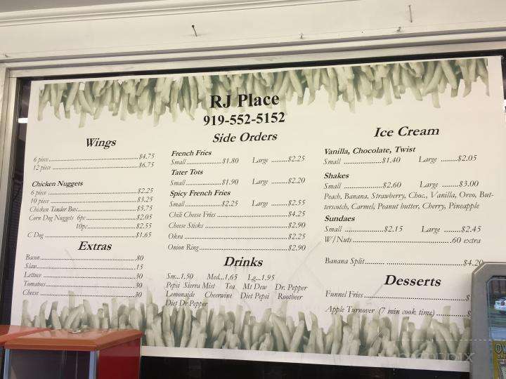R J's Place Fast Food - Fuquay Varina, NC menu_pic