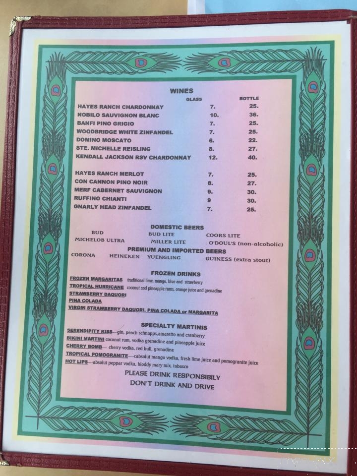 Serendipity Restaurant - Millsboro, DE menu_pic