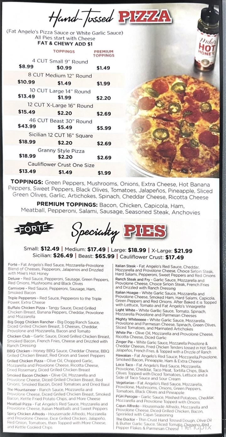 Fat Angelo's Pizzeria - Smithfield, PA menu_pic