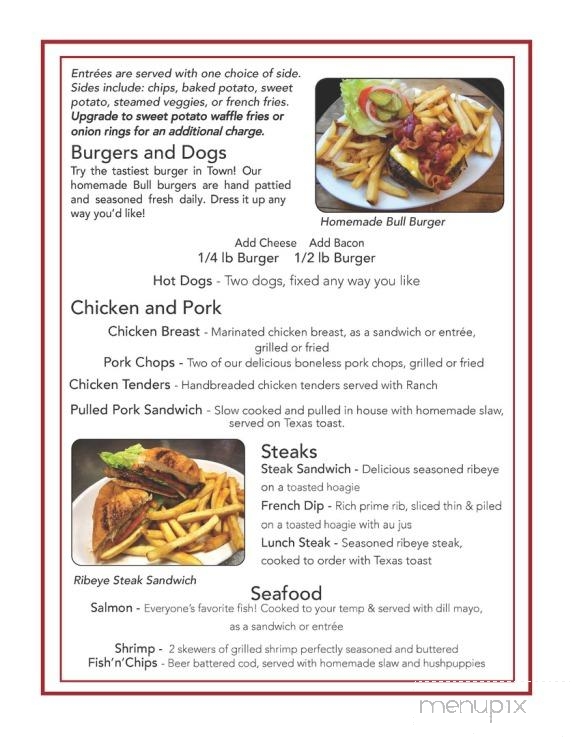 Johnny Bull's SteakHouse - Louisburg, NC menu_pic