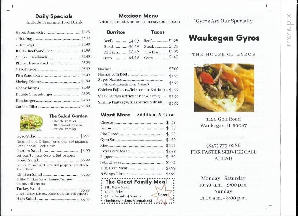 Waukegan Gyros - Waukegan, IL menu_pic