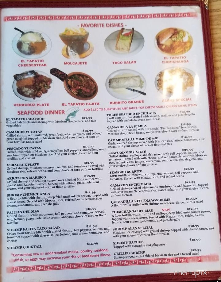 El Tapatio - Rock Falls, IL menu_pic