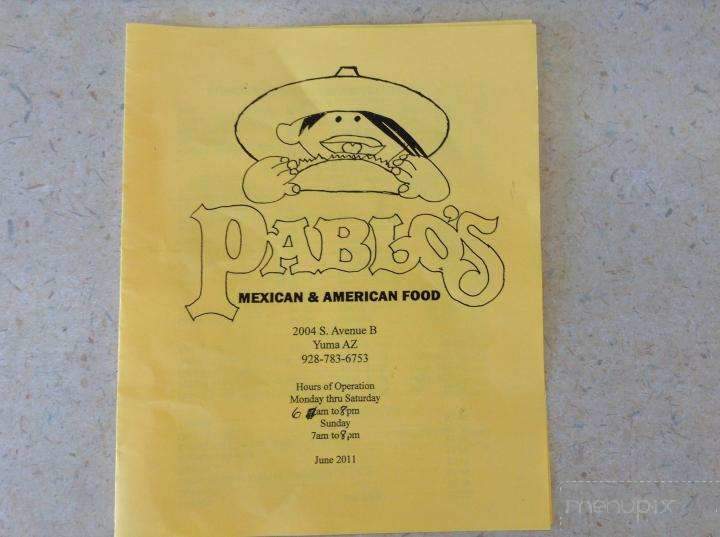 Pablo's Mexican Food - Yuma, AZ menu_pic