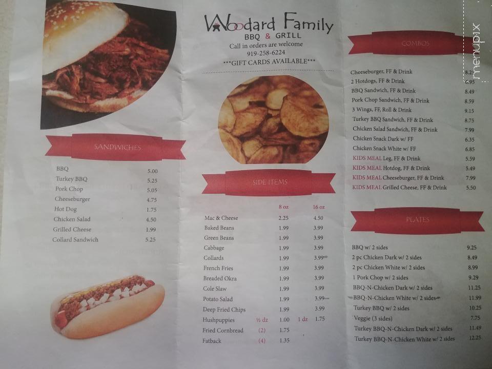 Woodard Family BBQ & Grill - Broadway, NC menu_pic
