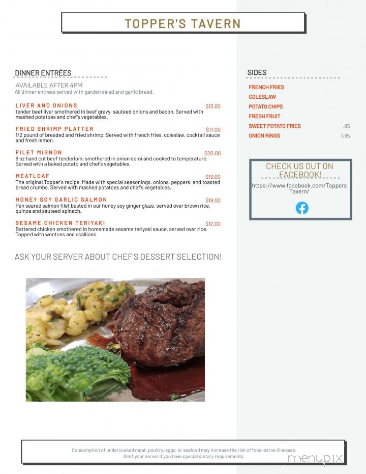 Topper's Tavern - Summerfield, FL menu_pic