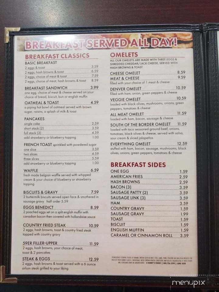 The 59’er - Detroit Lakes, MN menu_pic