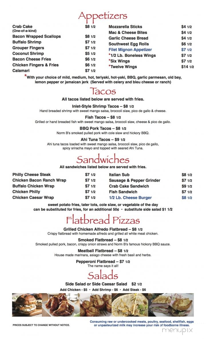 On the Half Shell - Murrells Inlet, SC menu_pic